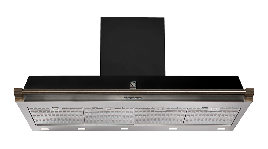 nástenný digestor ASCOT, AKL, š 120 cm v čiernej farbe s bronzovou úchytkou nástenný digestor ASCOT, AKL, š 120 cm v čiernej farbe s bronzovou úchytkou